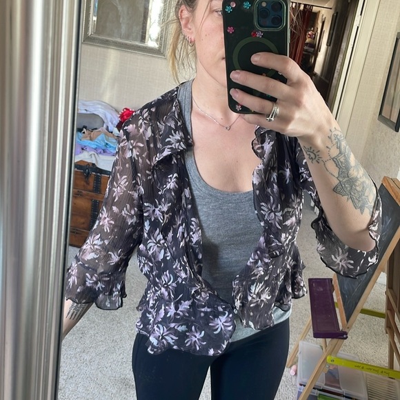 Jones New York Flora Silk y2k 90s Blouse - Picture 1 of 14